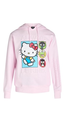 Men's Hello Kitty Pink Pullover Graphic Hoodie