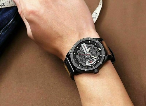 CURREN Mens Quartz Watch Military Leather Wristwatch Business Male Date Watches - Picture 11 of 16