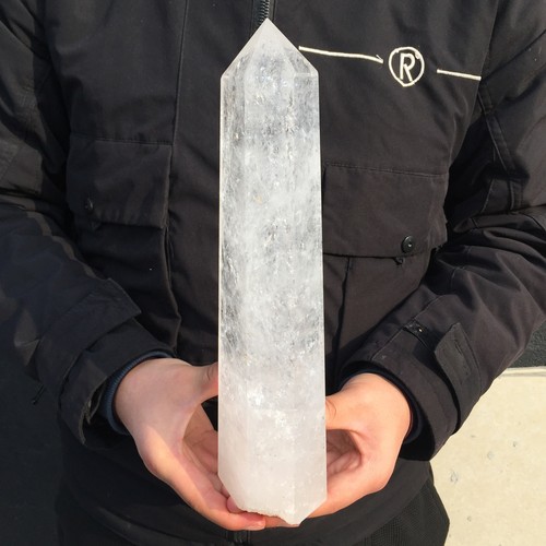 4.84LB TOP Natural Clear Quartz Obelisk Carved Crystal Wand Point Healing - Picture 9 of 20