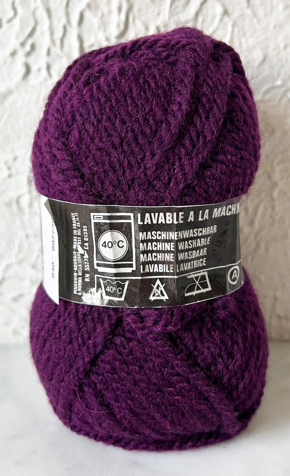 Hilo súper voluminoso acrílico/lana Pingouin Pingoland - 1 madeja púrpura #840 Foto 3 de 4