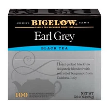 Bigelow Earl Grey Black Tea/English Breakfast 100 Tea Bags 