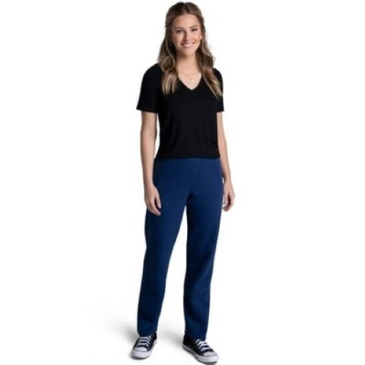 Fruit of the Loom Womens Eversoft Fleece Open Bottom Pant Blue
