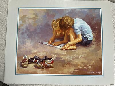 Rare, Vintage Lithograph Lucelle Raad 16 x 20  Sole Mates  1988 Art Resources