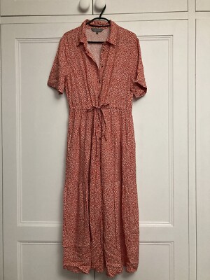 NEW Principles Debenhams Shirt Dress, Tea Dress, Midi Dress, Orange White,  UK 10 UK