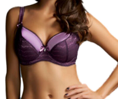 Fauve Coco Mulberry BH 30F Bügel Balconett rosa lila ohne Polster Satin Spitze