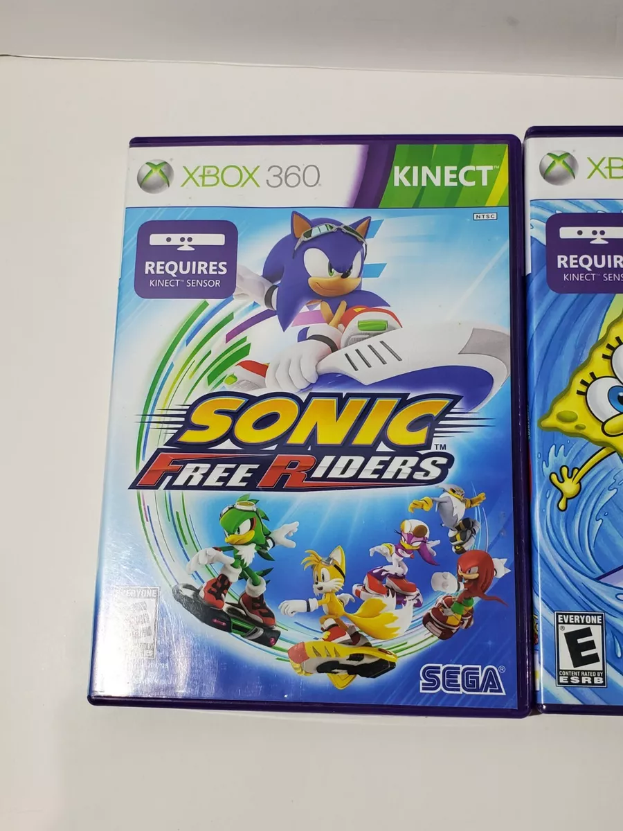 Lot (3) Microsoft Xbox 360 Kinect Games Sonic Free Riders Spongebob Surf &  Skate 752919553398