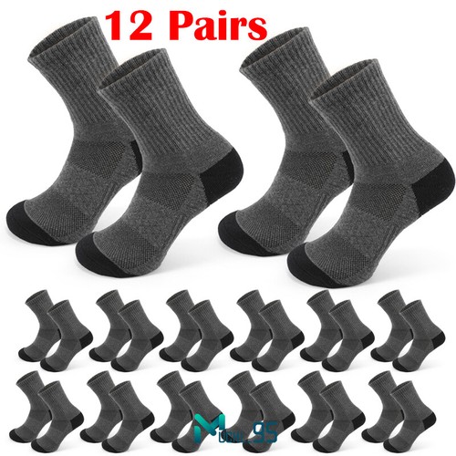 Men's Hiking Walking Socks Wicking Cushioned Outdoor Recreation Crew Work Socks - Picture 18 of 20