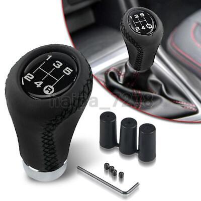 5 Speed Leather Manual Car Gear Shift Knob Shifter Handle Lever Black  Universal