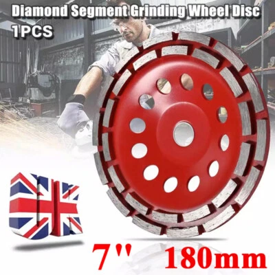 UKFAST_002 7" 180mm Diamond Segment Grinding Wheel Disc Cup Marble Concrete Granite Stone