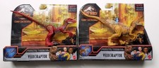 2x Velociraptor Red Orange Jurassic World CAMP CRETACEOUS Savage Strike