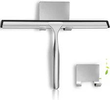 Shower Squeegee for Glass Doors, Stainless Steel Squeegee for Shower Glass