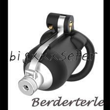 Newest Male Chastity Device Bionic Design Hinged Cage Metal Tube 2 Types Rings