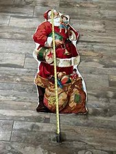 Vintage Christmas Quilt Wall Hanging Santa Handmade Holiday Decor44" X 17 3/4in.