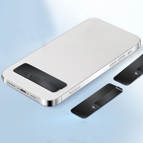 Support de téléphone portable pliable ultra fin support de bureau réglable noir - Photo 6 sur 12
