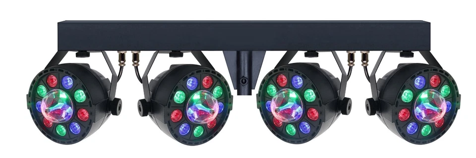 Complete Professional 4-Par Stage LEDs Lights DJ Band DMX System & Stand MU-L31G - Image 2 of 4