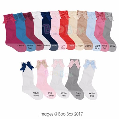 baby girl long socks with bows