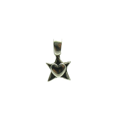 Sterling Silver Pendant Star and Heart Solid Hallmarked 925 Handmade