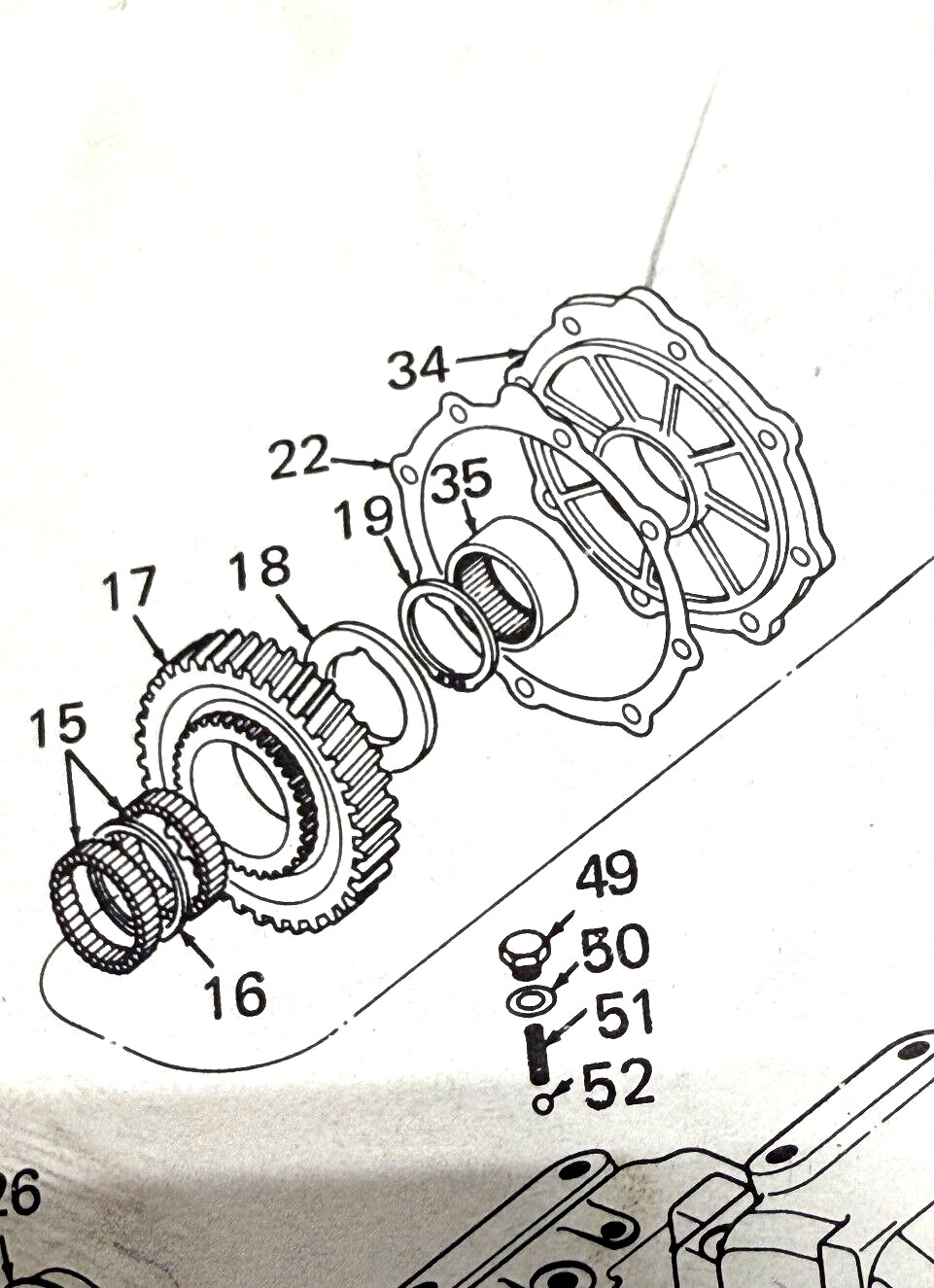 New Process Transfer Case NP205 Front Output Shaft Bearing/ Rear p/n88121