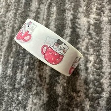 Cat Washi Tape White Cute Kitten Cup Junk Journal Scrapbooking Planners Cards
