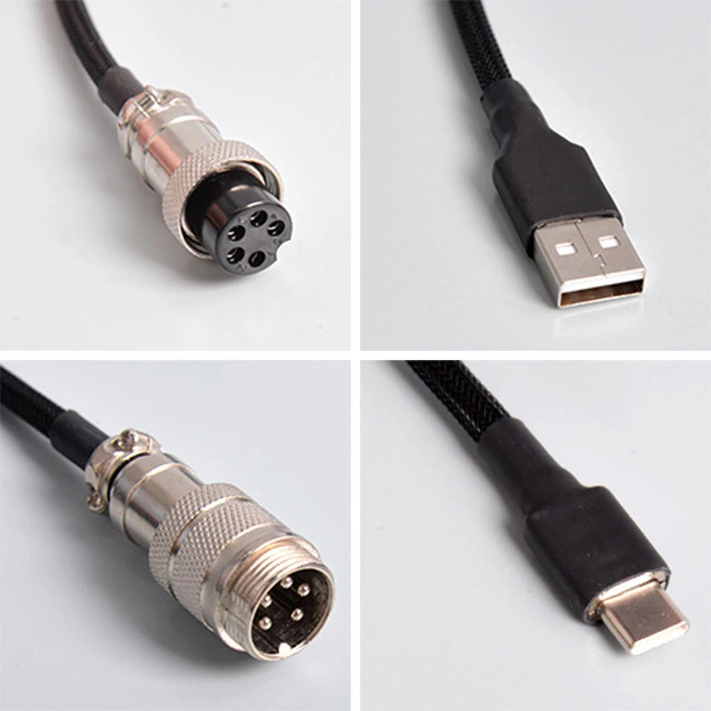 Mechanical Keyboard Cable Aviation Plug Data Cable Keyboard Accessories for PC