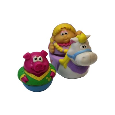 Playskool People Weebles Horse Pony Farm Castle with Girl and Pig Wobbles Toys