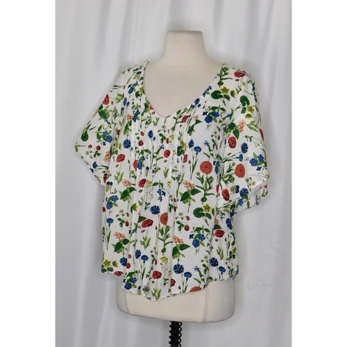 Blusa Top Anthropologie MAEVE Maya Floral Fluttered Fresa Fruta Bayas 2 - Imagen 7 de 15