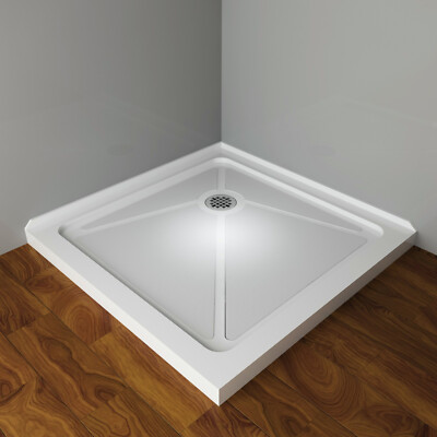 ELEGANT 36   x 36   Acrylic Square Shower Base with Corner Drain Non-Slip White