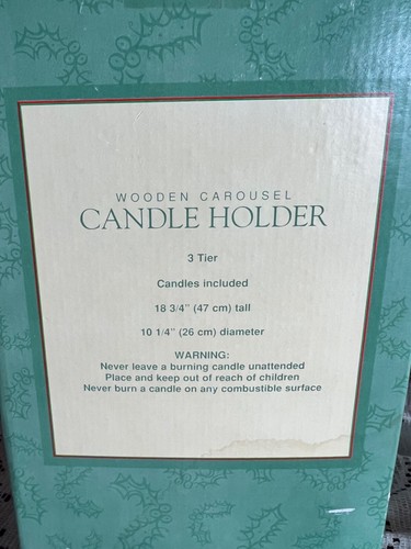 Christmas Nativity Carousel Candle Holder Dayton Hudson Wood w Box 18 3/4” - Picture 2 of 17