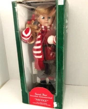 Vintage Santa's Best Porcelain Animated Motion Christmas Doll NICOLE 1999