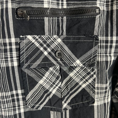 Mens Eighty Eight Platinum Black Long Sleeve Button Shirt Plaid Size XL - Picture 4 of 11