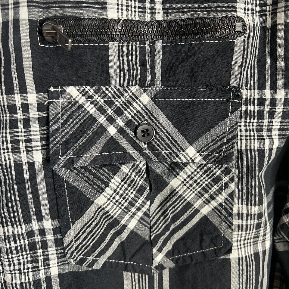 Mens Eighty Eight Platinum Black Long Sleeve Button Shirt Plaid Size XL - Image 4 of 4