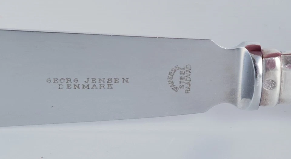 Георг Дженсен, викинг, нож для торта в 830 серебро.  Лезвие Raadvad из нержавеющей стали. - Изображение 4 из 4
