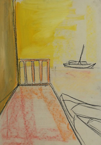 Vintage original pastel drawing abstract composition - Picture 3 of 14
