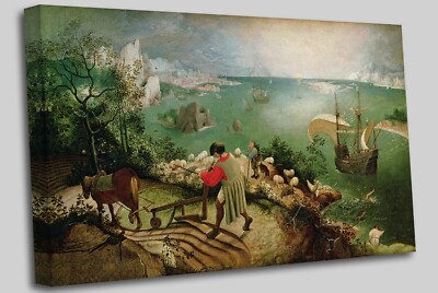 Landschaft mit dem Fall des Ikarus Leinwand Wandbild fertig zum Aufhängen