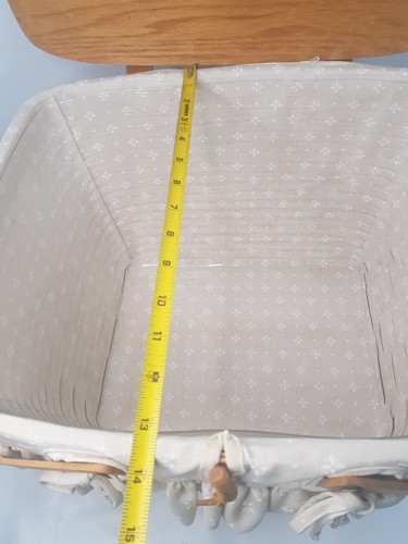 VTG 1997 Longaberger Large Picnic Basket With Table Plastic Fabric Liner Insert - Picture 16 of 17