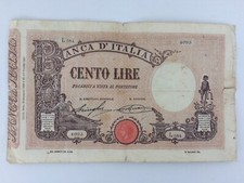 Banknote Cento Lire 1897-1926 B'anca d'Italia Paper Money Italy