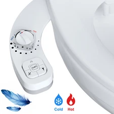 Bidet Fresh Water Dual Spray Kit Non Electric Toilet Seat Attachment Cold Hot