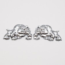 Pair Bulldog Side Left And Right Car Truck Metal Emblems 3d Badges Decals Chrome Pair Bulldog Side Left And Right Car Truck Metal Emblems 3d Badges Decals Chrome