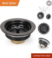 Elegant 3.5 Inch Oil Rubbed Bronze Kitchen Sink Drain with Strainer  Stopper