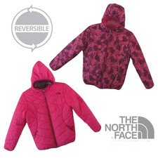 The North Face Reversible Pink Butterfly Girl Perrito Puffer Jacket L 14/16 Hood