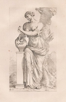 Muse music Musik Antike Kupferstich Francois Perrier 1638 etching.