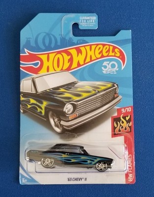 New 2018 Hot Wheels '63 Chevy II Black HW Flames Kroger Fry's 9/10