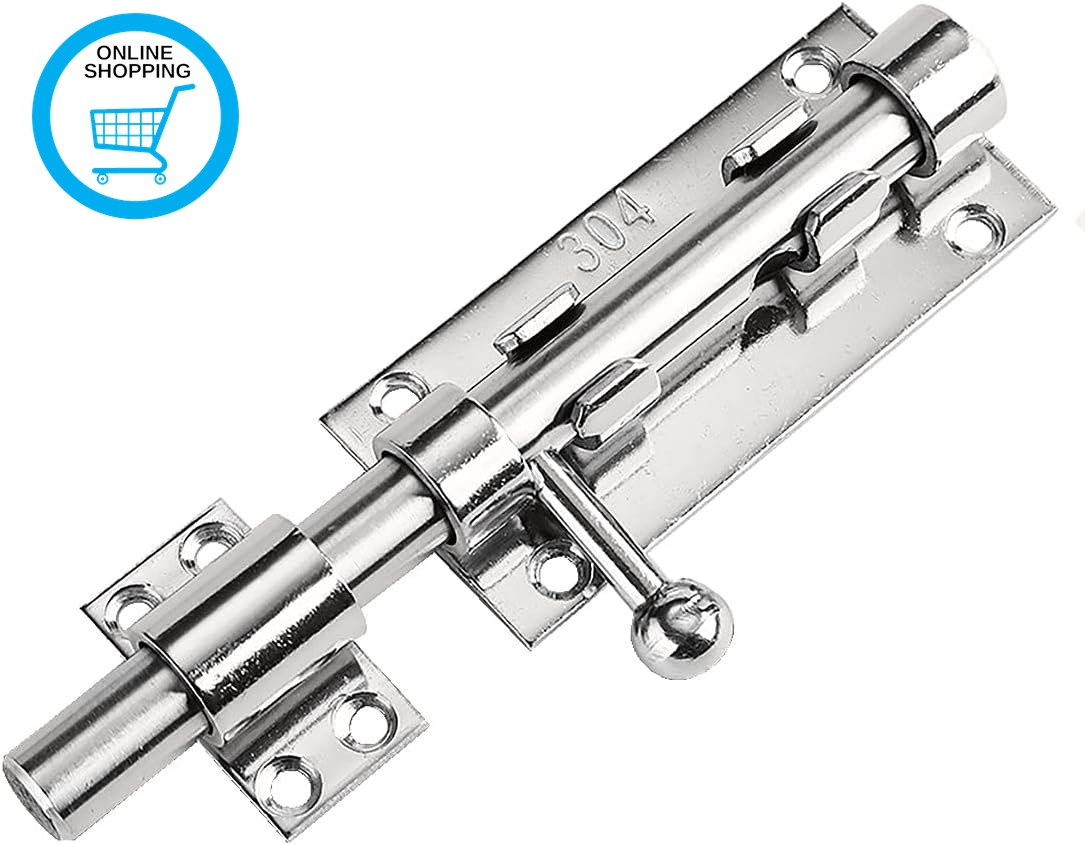 Heavy Duty Slide Gate Latch Bolt Safety Door Lock with Padlock Hole, 304 Stainle