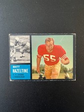1962 Topps Football Matt Hazeltine 160 VG Low Shipping Fee & Combine