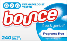 Bounce Free and Gentle Fabric Softener Dryer Sheets Hypoallergenic 240 Count