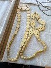 Two (2)  Lot Vintage Floral Carved Graduated Necklace, Cream Color — photo 7