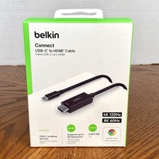Belkin ~ USB-C to HDMI Cable ~ Model AVC012 ~ Black 2m/6.6 Feet Length 4K/8K Res
