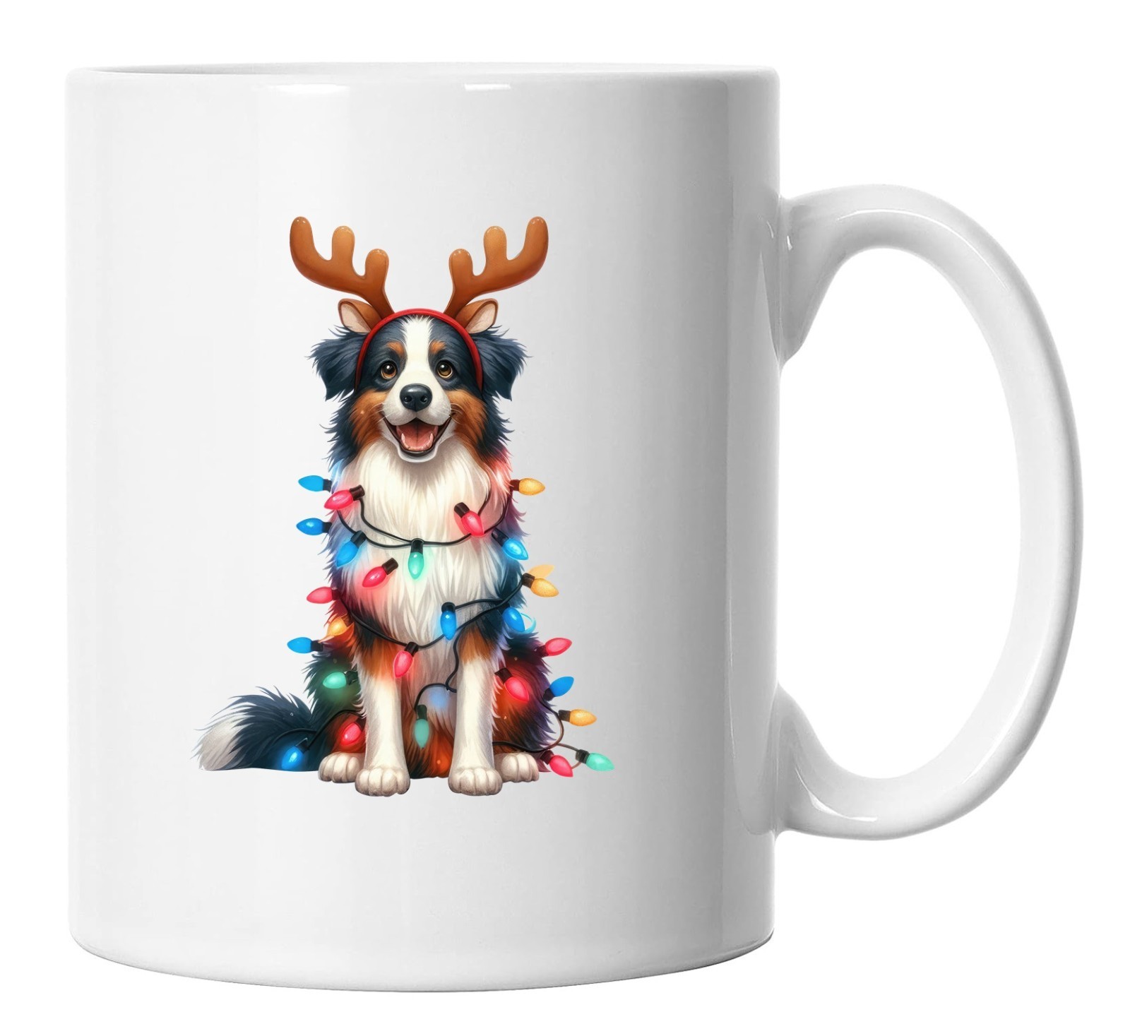 Border Collie Mug, Border Collie Christmas Themed Dog Lovers Mug