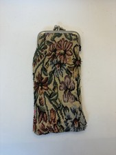 Vintage Floral Print Coin Purse Or Cigarette Holder needlepoint Print