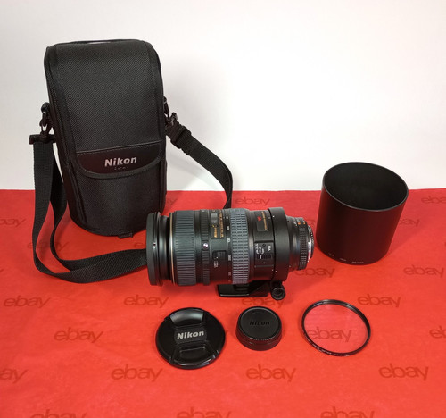 Nikon AF 80-400mm f/4.5-5.6D ED VR Telephoto Zoom Camera Lens w/ Hood, Mount Bag - Picture 1 of 17